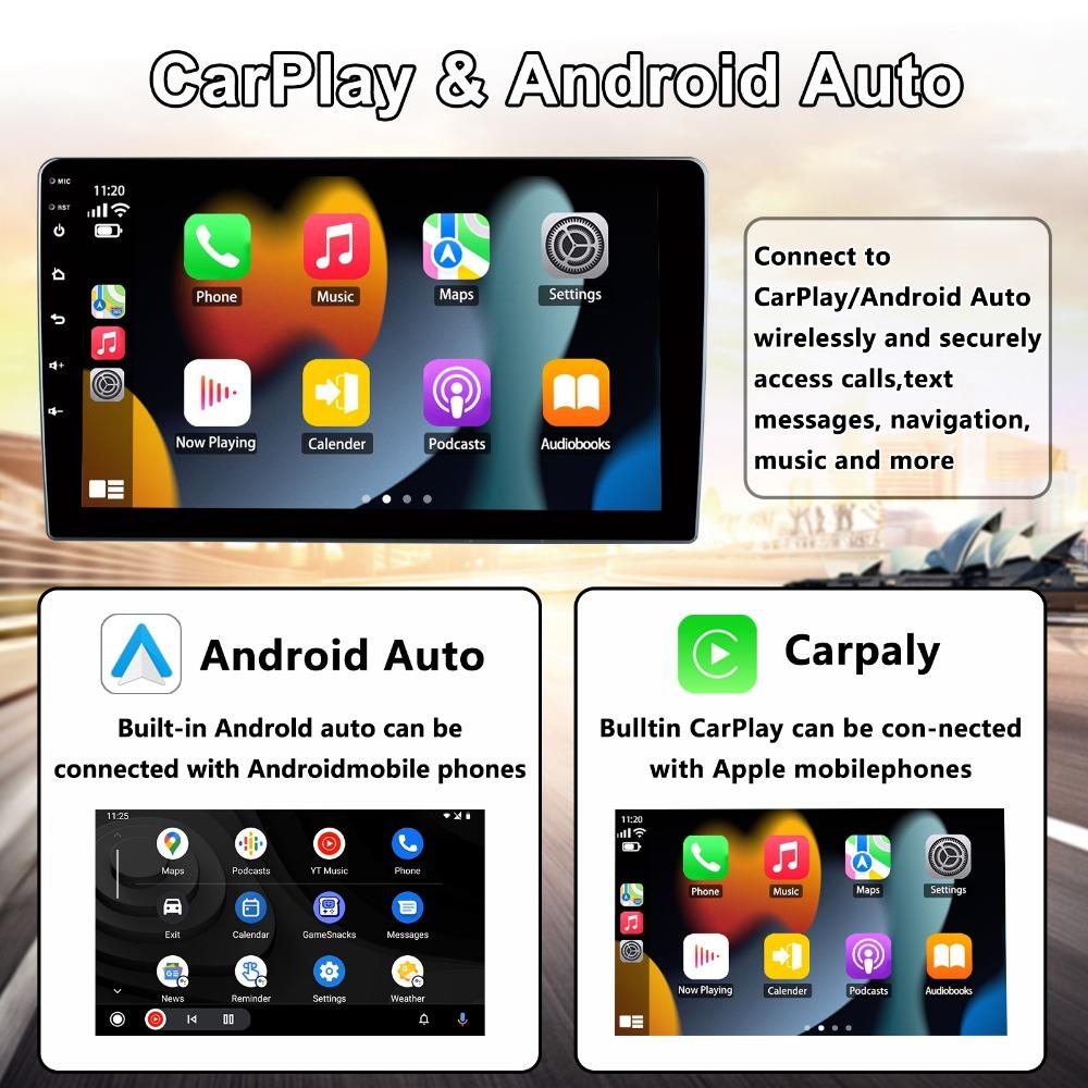 Android 14 Автомобильный Радио Мультимедийный Плеер Авторадио Carplay true 1 Din Универсальное Головное Устройство Авто Аудио Стерео Автомобильный GPS Навигатор WIFI DSP