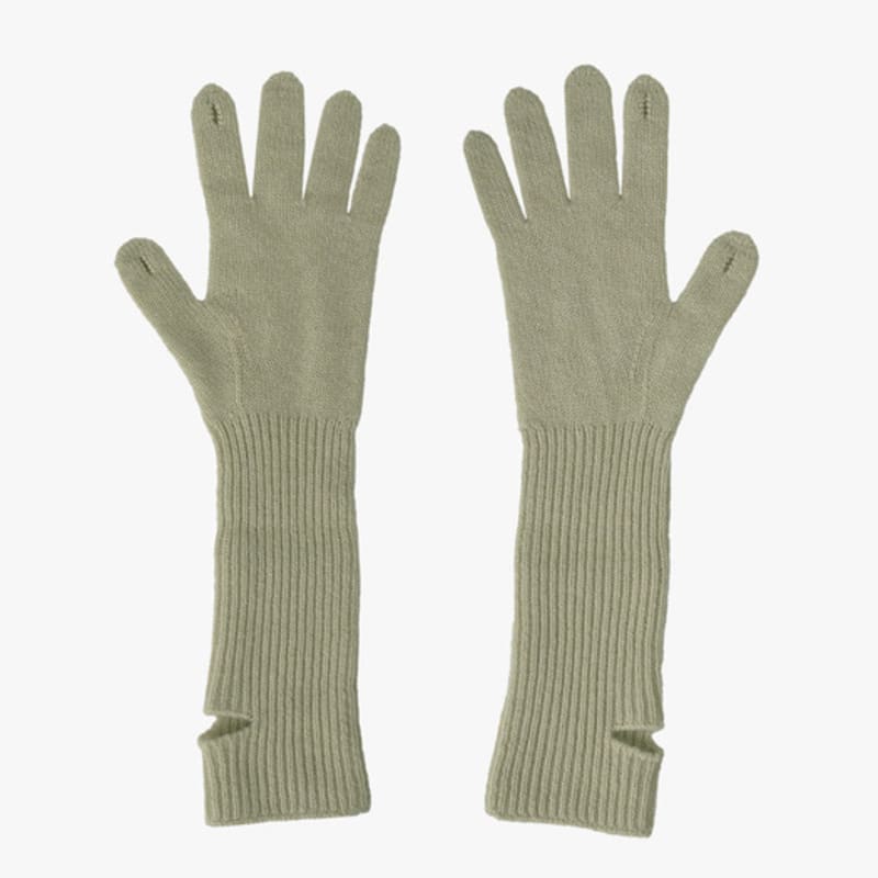 Mellotory 100% кашемировые перчатки без пальцев (оливковый)