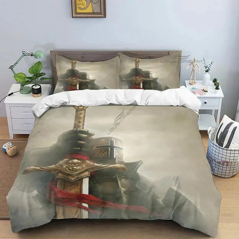 Medieval Knights Templar Comforter Bedding Set King Size Duvet Cover Quilt Pillowcase