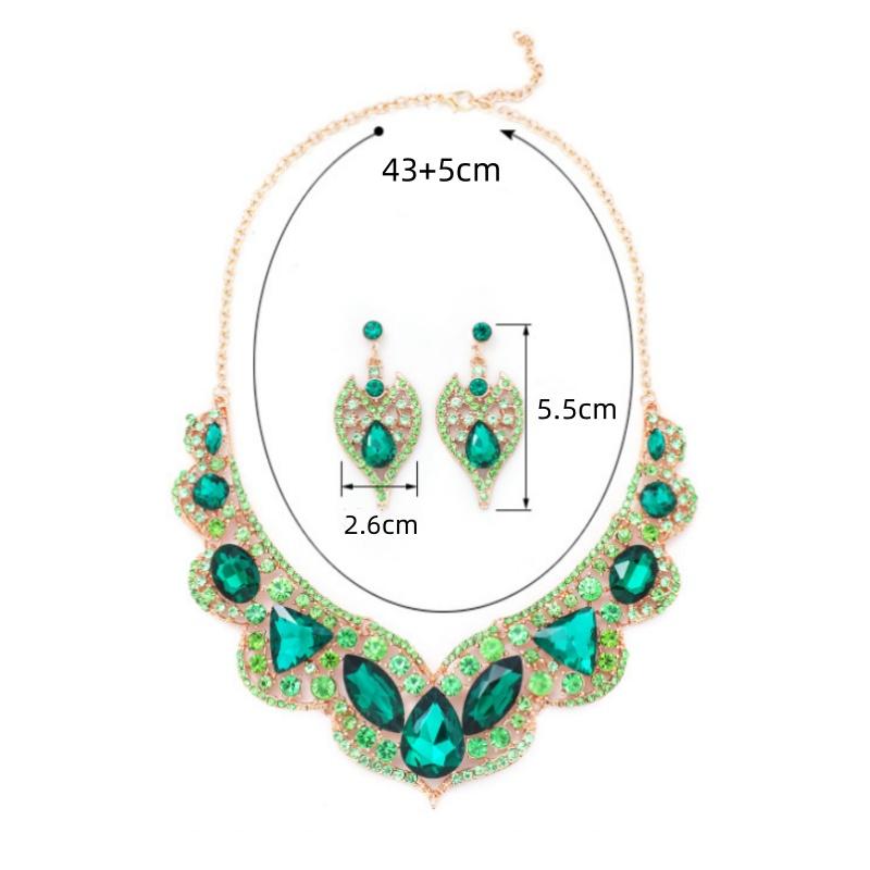 Кристаллическое ожерелье и серьги, комплект винтажных свадебных украшений для невесты, аксессуары для свадебного костюма