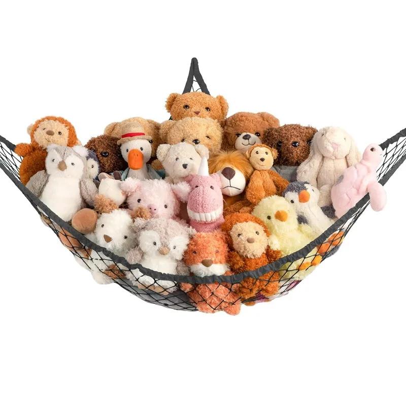 For Toy Hammock Mesh Kids Bedroom Storage Nursery Teddy Bear Net Child Organizer Stuffed Towels Tidy Soft Storage