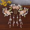 Tassel Bridal Headwear Flower Wedding Hair Accessories Exquisite Ancient Hair Stick Sets  Cheongsam