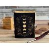 Sun Moon Leather Journal For Men Women  of Antique Hademade Decle Edge Pepar Leather Traveling Sketchbook For Men Women