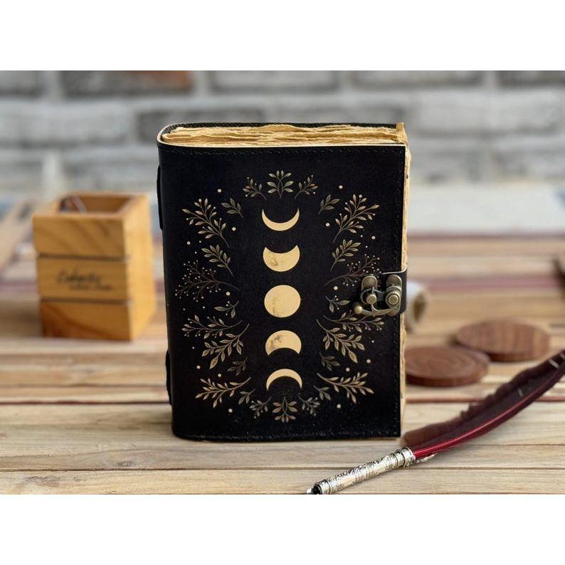 Журнал из кожи Sun Moon для мужчин и женщин Antique hademade Decle Edge pepar Leather Traveling Sketchbook For Men Women