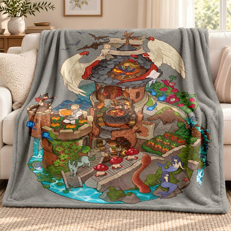 Delicious in Dungeon blanket Flannel Blanket Soft Cozy Plush Throw for Sofa Bed Lightweight Home Decoration Outdoor camping