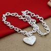 925 Silver Heart Locket Photo Frame Pendant Necklaces For Women Men Fashion Jewelry Accessories