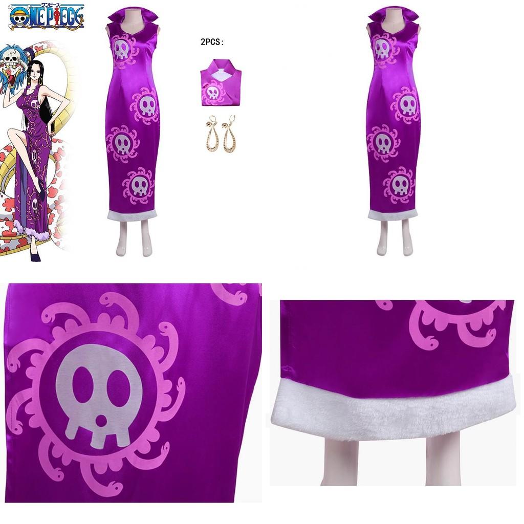 Костюм для косплея Боа Хэнкок из One Piece из атласной ткани для Хэллоуин-вечеринки