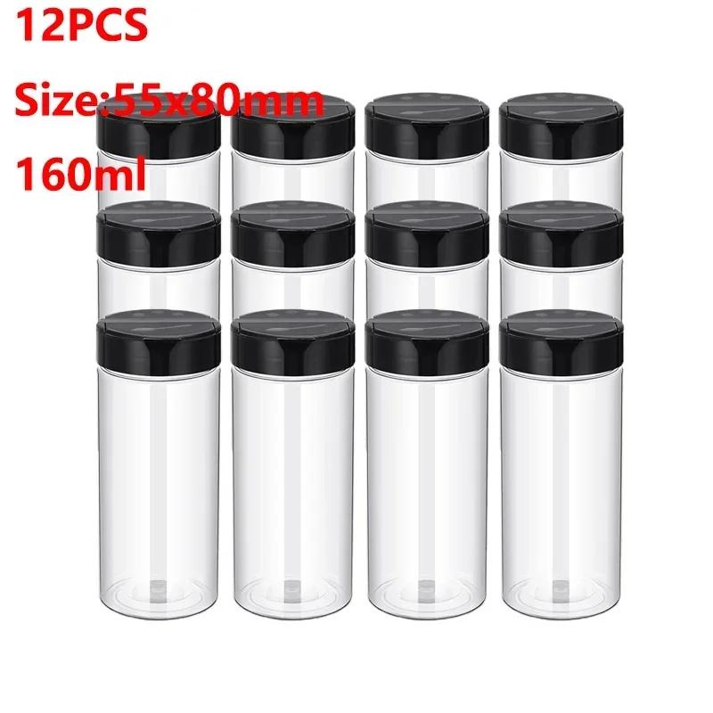 12/4/1 шт. Прозрачная бутылка для специй для кухни, контейнер для приправ, пластиковые банки для приправ, коробка для приправ, кухонные принадлежности