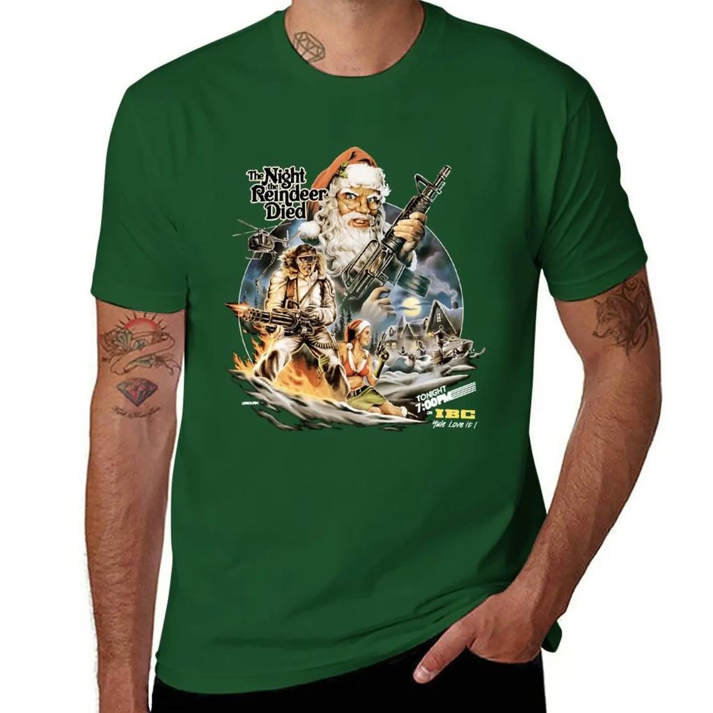 Lover Gifts The Night Xmas The Reindeer Died Gift For Movie Fans T-Shirt boys animal print customs T-shirt