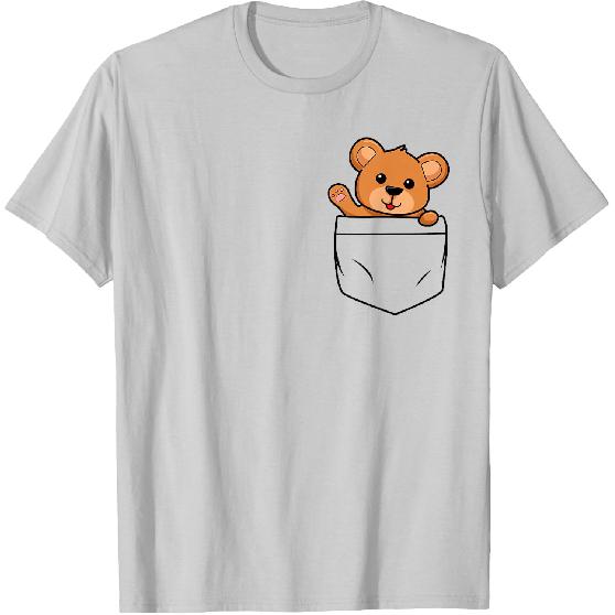 Teddy Bear in Breast Pocket Funny Cute Bears Men Women Kids T-Shirt