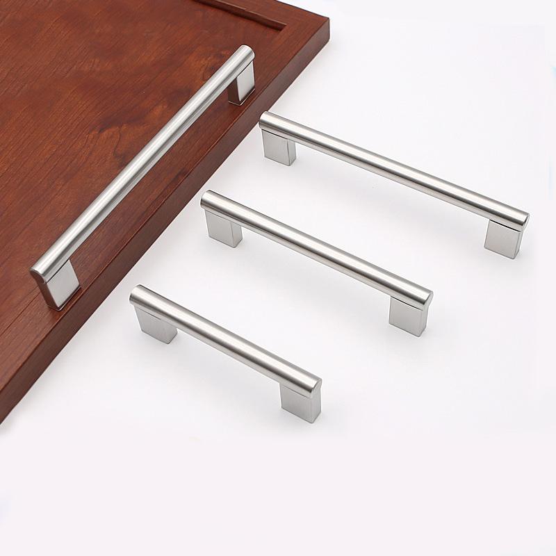 1 шт. Мебельные ручки-скобы серебристые для шкафа, кухни, сделай сам, из нержавеющей стали, ручка-кнопка для двери