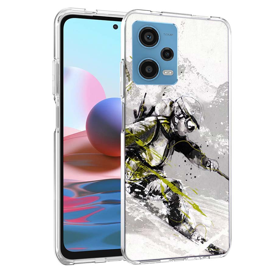 Чехол для телефона Skiing Snow Snowboard Ski для Redmi Note 13 12 14 15 Pro Plus 13R 11 11T 11E 11S 10 Pro 10S 9 9S, прозрачный ТПУ