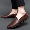 Модные мужские туфли slip on England Дышащие мужские мокасины из натуральной кожи Удобная обувь для мужчин Легкие мужские мокасины slip on