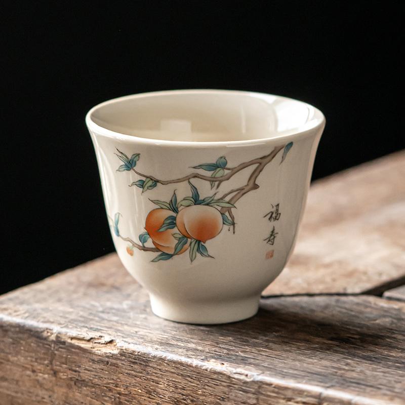 1 шт. Ретро-чашка для чая ручной работы, расписанная вручную, дорожная керамическая чаша для чая, китайский фарфоровый чайный сервиз Pu'er Tie Guanyin Master Teacup