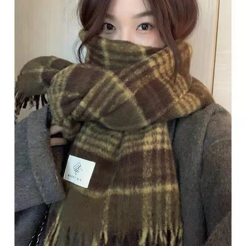 New Maillard High End Plaid Student Scarf Couple Shawl Retro Plaid Same Style Men's Scarf