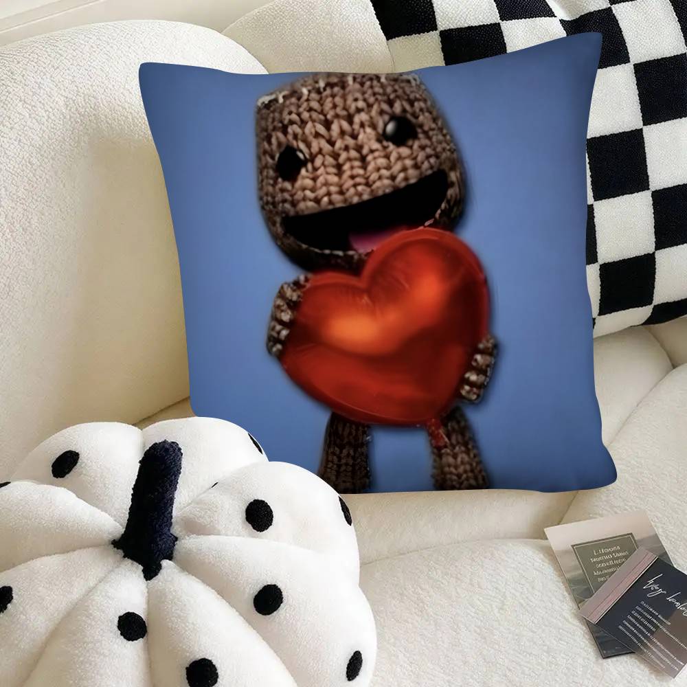 Забавная наволочка LBP Sackboy Модная квадратная наволочка Спальня Диван Комната Декор Ins Отдых