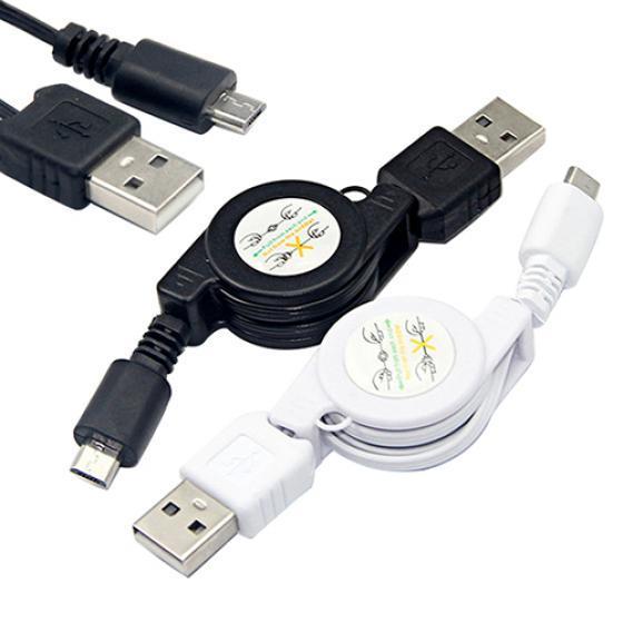 Retractable Micro USB A To USB 2.0 B Male Cable Sync Data Charger for Android