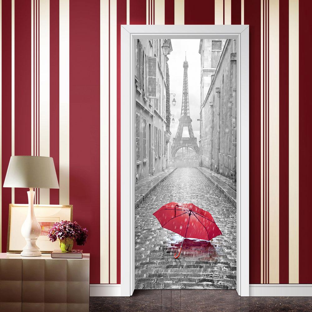 3D Door Sticker Wallpaper PVC Landscape Home Decor Furniture Vinyl Wrap Waterproof Wall Sticker Bedroom Door Decorative Film