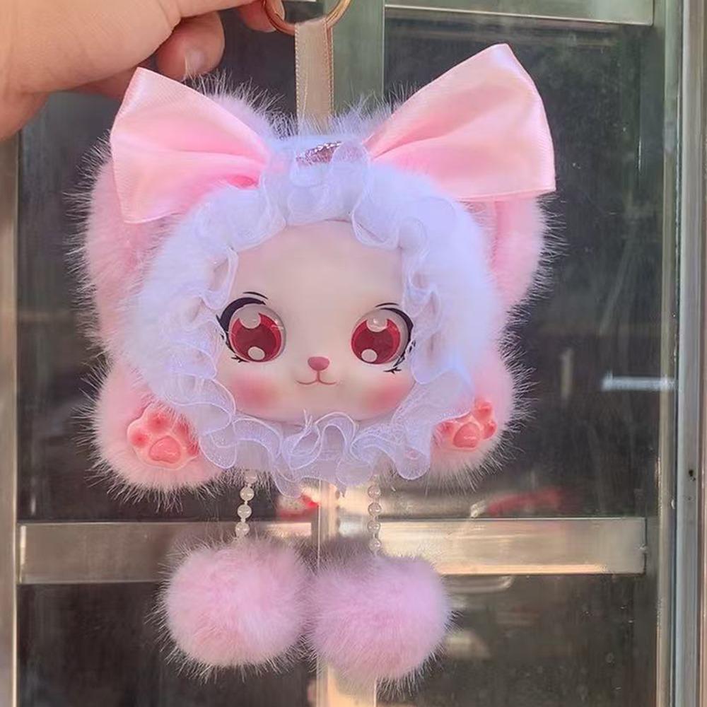 Handmade Plush Doll Keychain Pom Pom Dangles Plush Toy Pendant Doll Bag Charm  Handbag Decoration