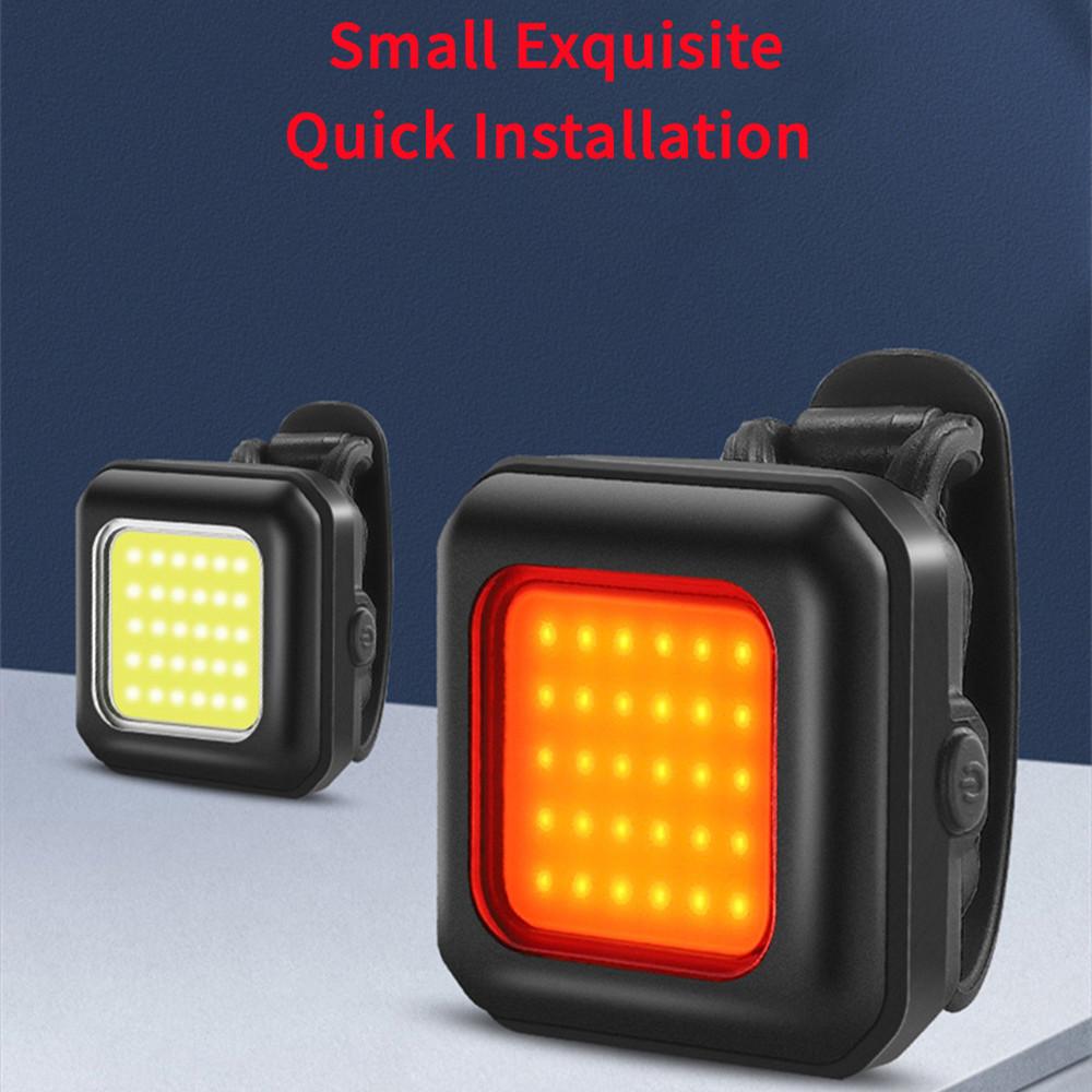 Bicycle Headlight and Tail Light Set Type-C Charging Night Riding Warning Light Suitable for Most Bikes