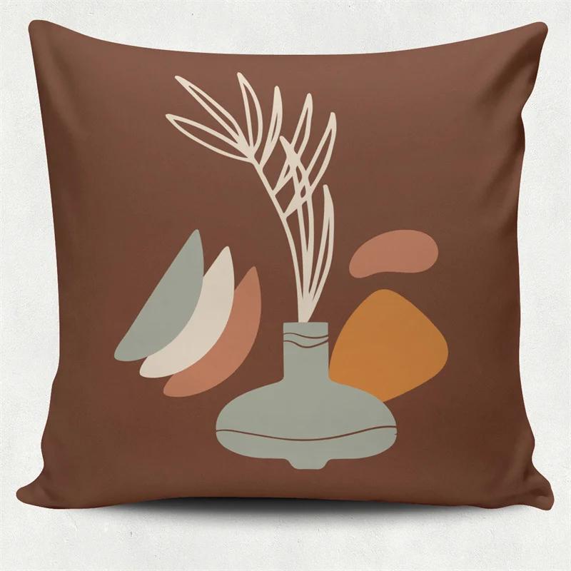 Скандинавский Моранди Красочный Геометрический Принт Квадратная Наволочка Домашняя Гостиная Диван Декорация Полиэстер Подушка