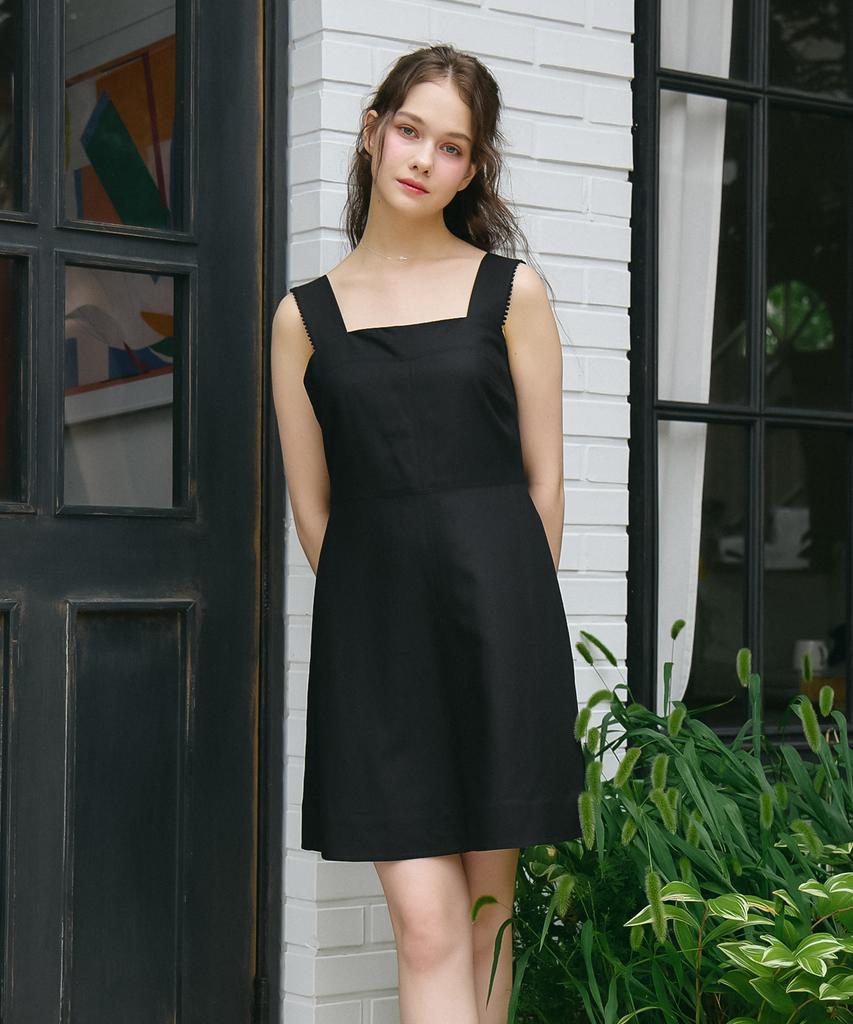 Bember Lace Trim Sleeveless Dress_Black