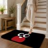 Cute Cartoon Eyes Floor Mat Flannel Rug Non Slip Absorbent Soft Washable For Entryway Hallway Bathroom Kitchen Decor