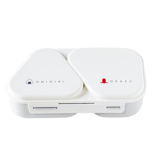OSK Onigiri Lunch Box, 465ml, Pastel Gray, with Pressed Mould, Antibacterial, Lock, Microwave Safe, LS-15, Made in Japan
