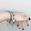 Punk Multilayer Chain Bracelet Women Love Heart Pendant Bracelet Jewelry Gifts  Accessories