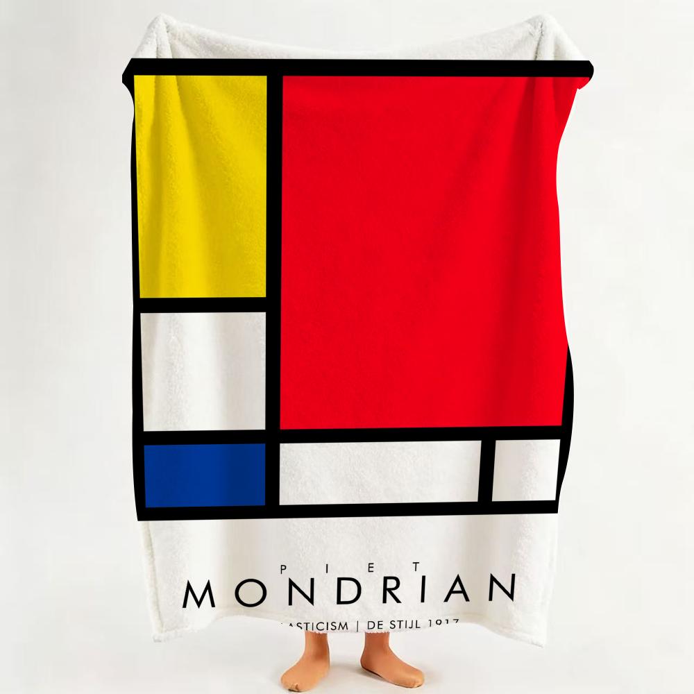 Artist G Geometric p painter P Piet M Mondrian Throw Flannel Throw Blanket Suitable for Sofa Living Room Bedroom