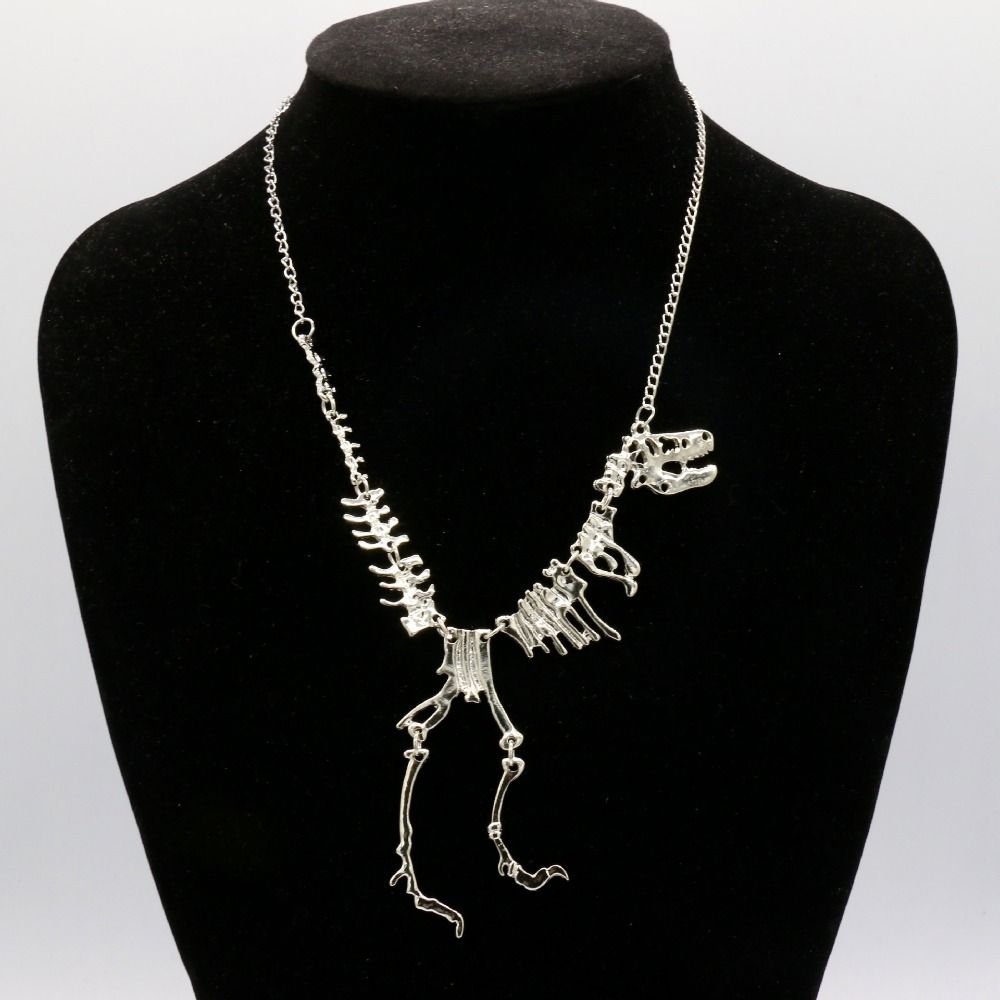 Goth Tyrannosaurus Chain Choker Punk Dragon Necklace Fashion Dinosaur Skeleton Necklace  Friend