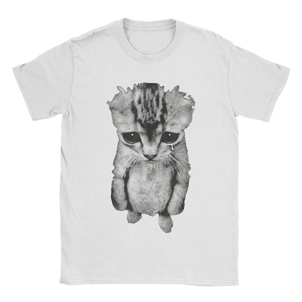 Кот Munchkin Котёнок Смешной Грустный Плачущий Кот Мем Любители Кошек Футболка Футболки Мужские 100% Хлопок Большие Размеры Футболки С Коротким Рукавом