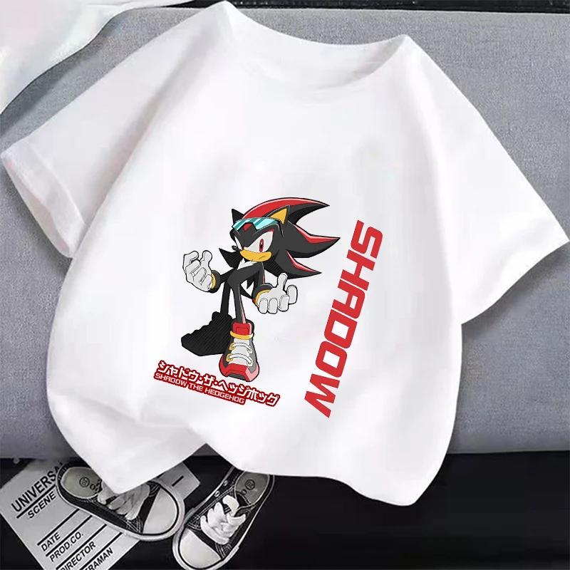 Sonics Baby Cotton T Shirt Hedgehog Boys Girls T-Shirts Cartoon Anime Toddler Tees Tops Summer Kids Clothes Birthday Gift