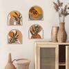 4 шт. Деревянное Круглое Богемное Настенное Искусство Богема Вырезанный Круг Настенный Декор Нейтральный Минималистичный Фермерский Стиль Настенный Подвесной Знак для Спальни Гостиной Патио