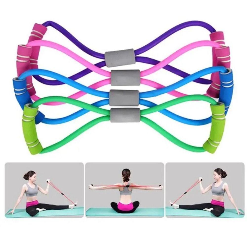 Chest Expander Yoga Pilateselastic Band 8 Shape Pull Rope Band  Loop Yoga Pilates