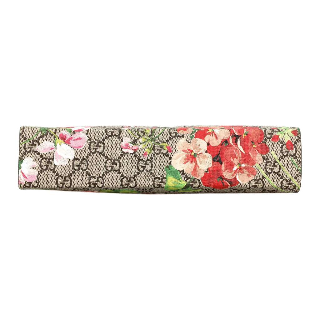 GUCCI GG Blooms Canvas Leather Clutch Large Women's Ebony / Pink (Unisex) Clutches 430268 KU2IN 8693