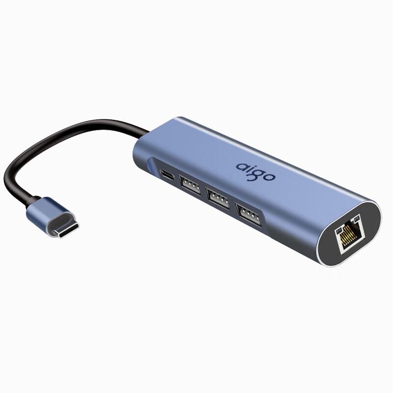 Aigo R03C 5-в-1 USB-C концентратор с Ethernet 100 Мбит/с