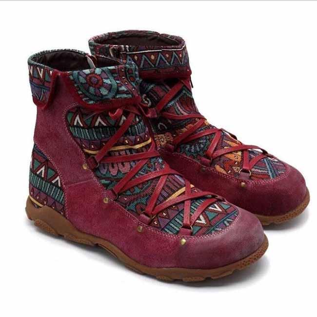 Женские ботинки MAITA, женские ботильоны в богемном стиле, женская зимняя обувь, женские ботинки на шнуровке