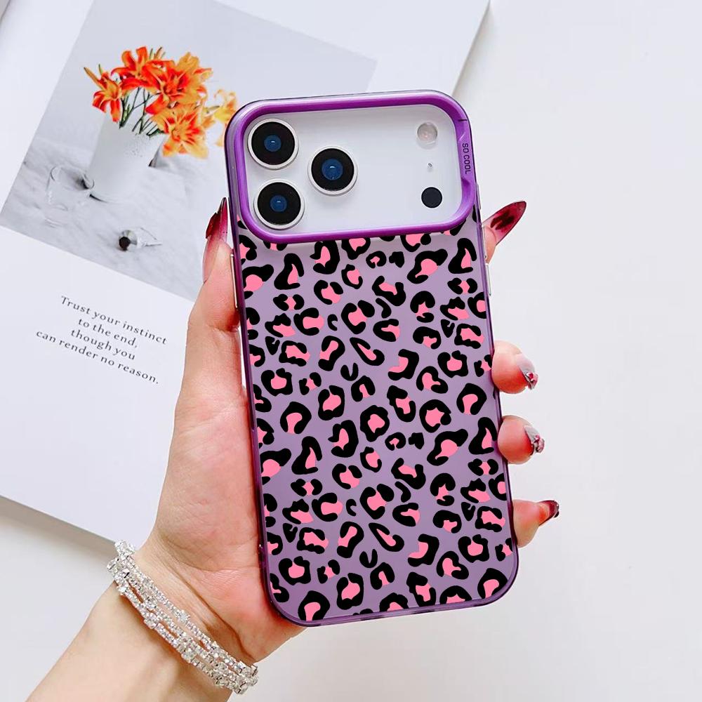 INS Чехол для телефона с леопардовым принтом для iPhone 17 16 15 14 13 12 11 Pro Max Air Матовый Лазерный Аврора Ударопрочный Funda