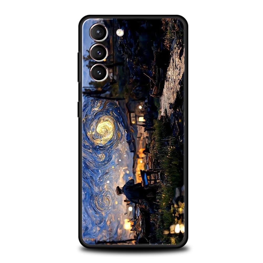 Ретро Чехол для телефона с картиной Ван Гога маслом Для Samsung Galaxy S24 S23 S22 S20 Ultra S21 FE 5G S10 S9 Plus S10E Мягкая Силиконовая Крышка