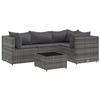 VidaXL Garden Lounge Set 5 Pcs with Cushions Grey Wicker, Outdoor Sofa Set, Garden Corner Sofa, 3308082