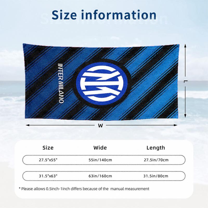 Inter Milan Beach Towel Quick Dry Sand Free Lightweight Beach Towels for Travel Swimming Camping