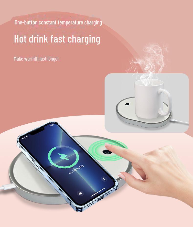 Умный изоляционный коврик с подогревом: Беспроводной керамический подогреватель чашек с быстрым нагревом и постоянным контролем температуры