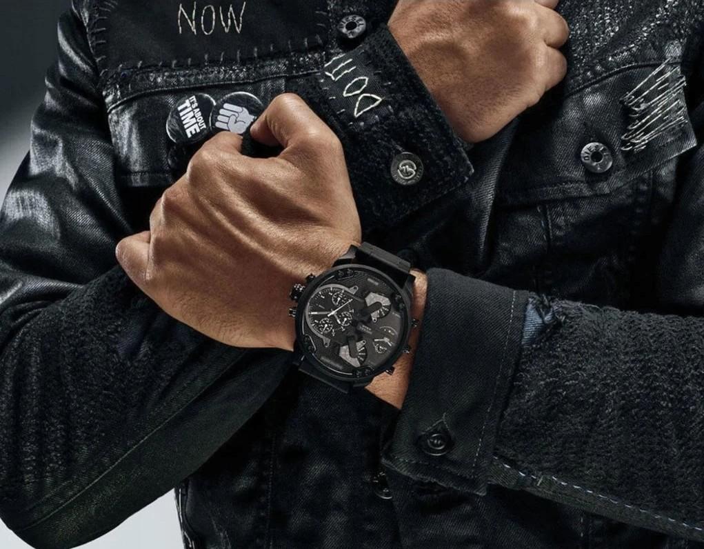 Diesel DZ7396 men's watch Black strap Black dial 57mm + box