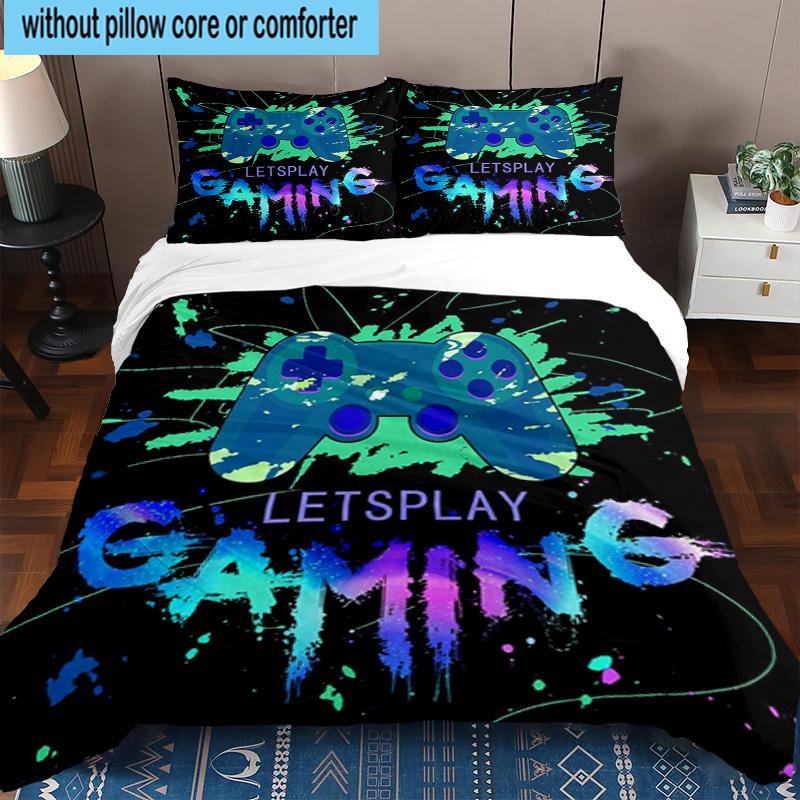 Game Night Adventure 3pcs Bedding,Including 1pc Duvet Cover And 2pcs Pillowcases Perfect for Christmas,Ideal for Bedroom, Dormitory