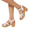 Mujer Weaving Cross Band Chunky Heeled Sandles Ankle Strap High Heels Sandals for Women  Summer Platform Gladiator Sandalias