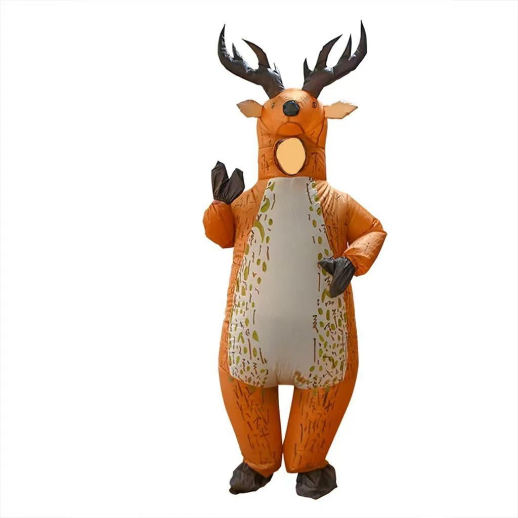 Inflatable Christmas Costume: Santa Claus Riding Reindeer Suit