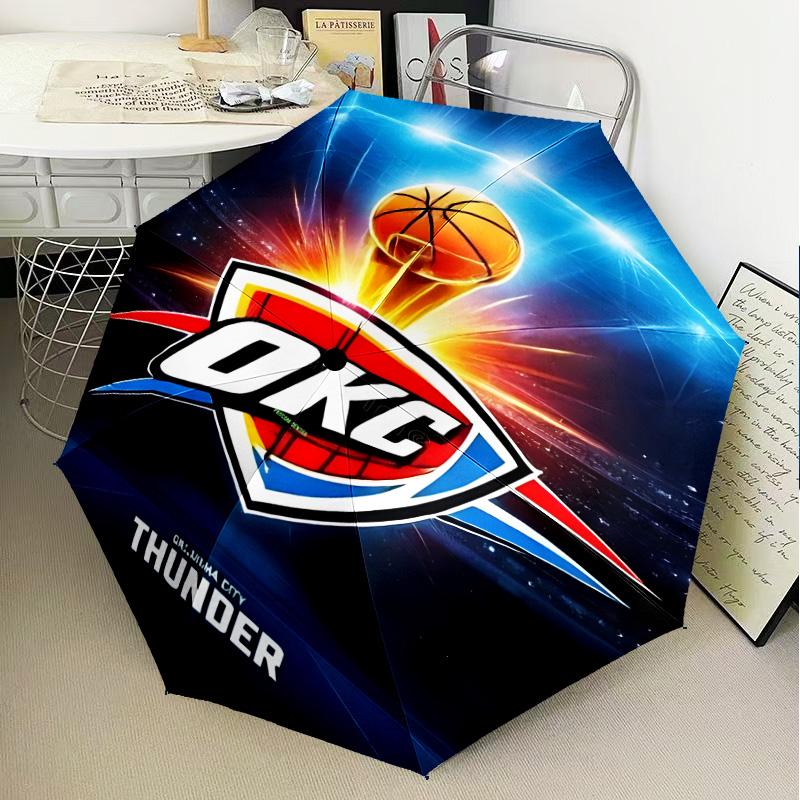 Thunder OKC Basketball Umbrella Folding umbrella, automatic umbrella 8-Frame for Travel, camping Use Gift for Halloween Christmas