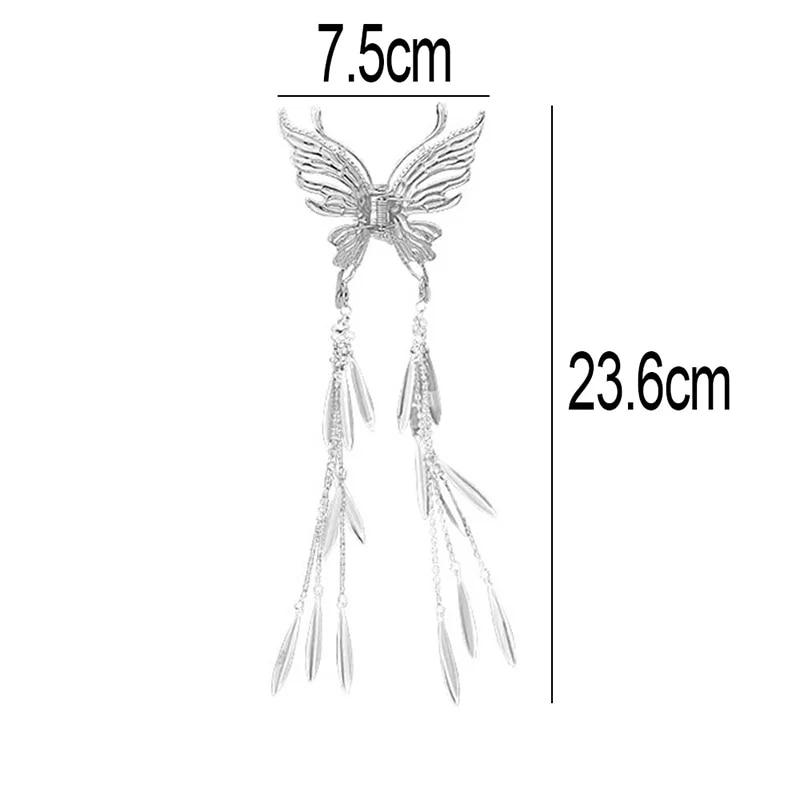 Exquisite Metal Butterfly Hair Claw Fashion Ponytail Clip Hairgrips Hairpin Elegant Ribbon Hair Clip Girls Vintage Hair Accessories