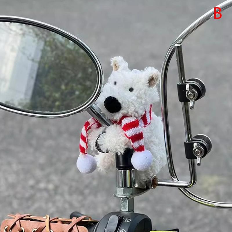 Plush Puppy Motorcycle Ornaments Dog Doll Magnetic Motorcycle Decoration Accessories Electric Moped Bicycle Detachable Pendant